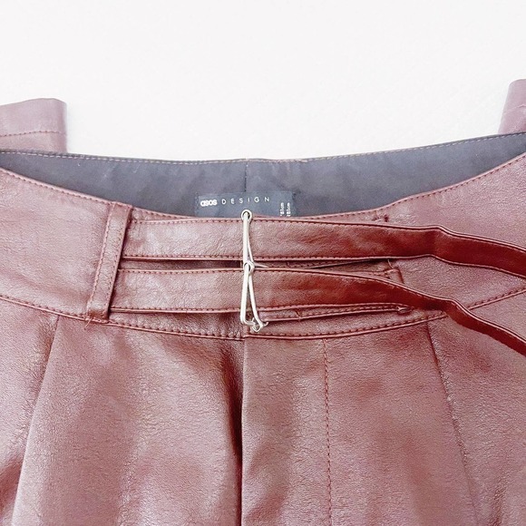 ASOS Oxblood Deep Red Faux Leather Slack 32 x 32 - Picture 4 of 8